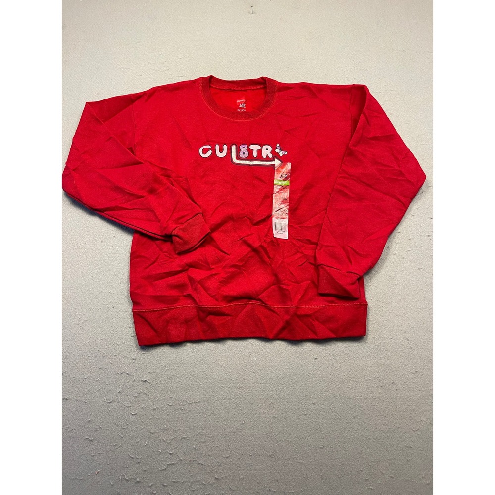 Hanes Sweatshirt ComfortSoft Jubilee Red CUL8TR Graphic XL 14/16 Girls
